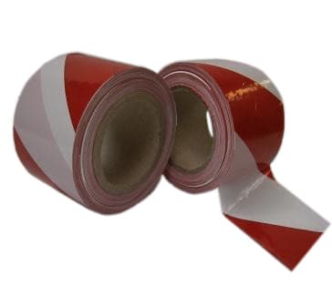 Red-white warning non-adhesive tape 75 mm x 200 m